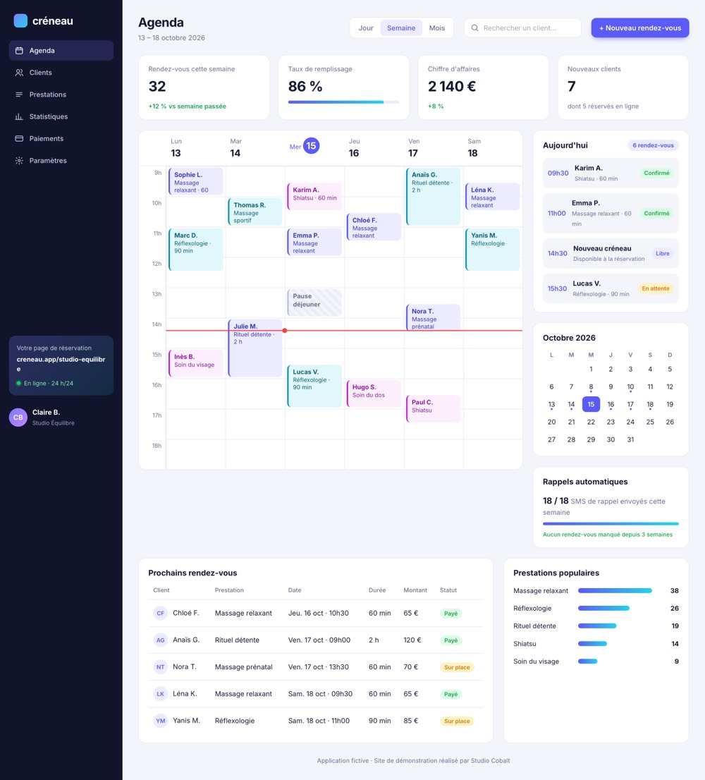 Créneau · Appointment booking app
